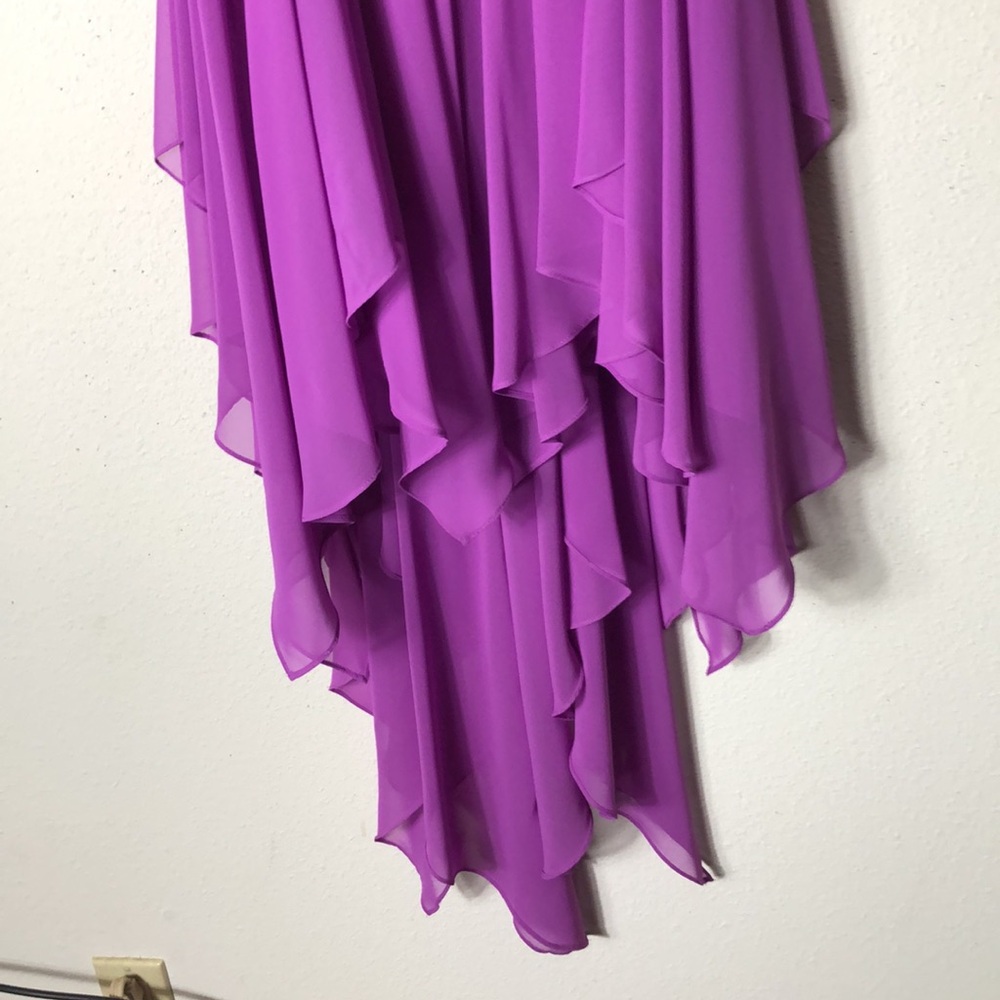 Aidan Mattox Pink multi layer Ruffled Cocktail Mini Dress - Picture 4 of 9